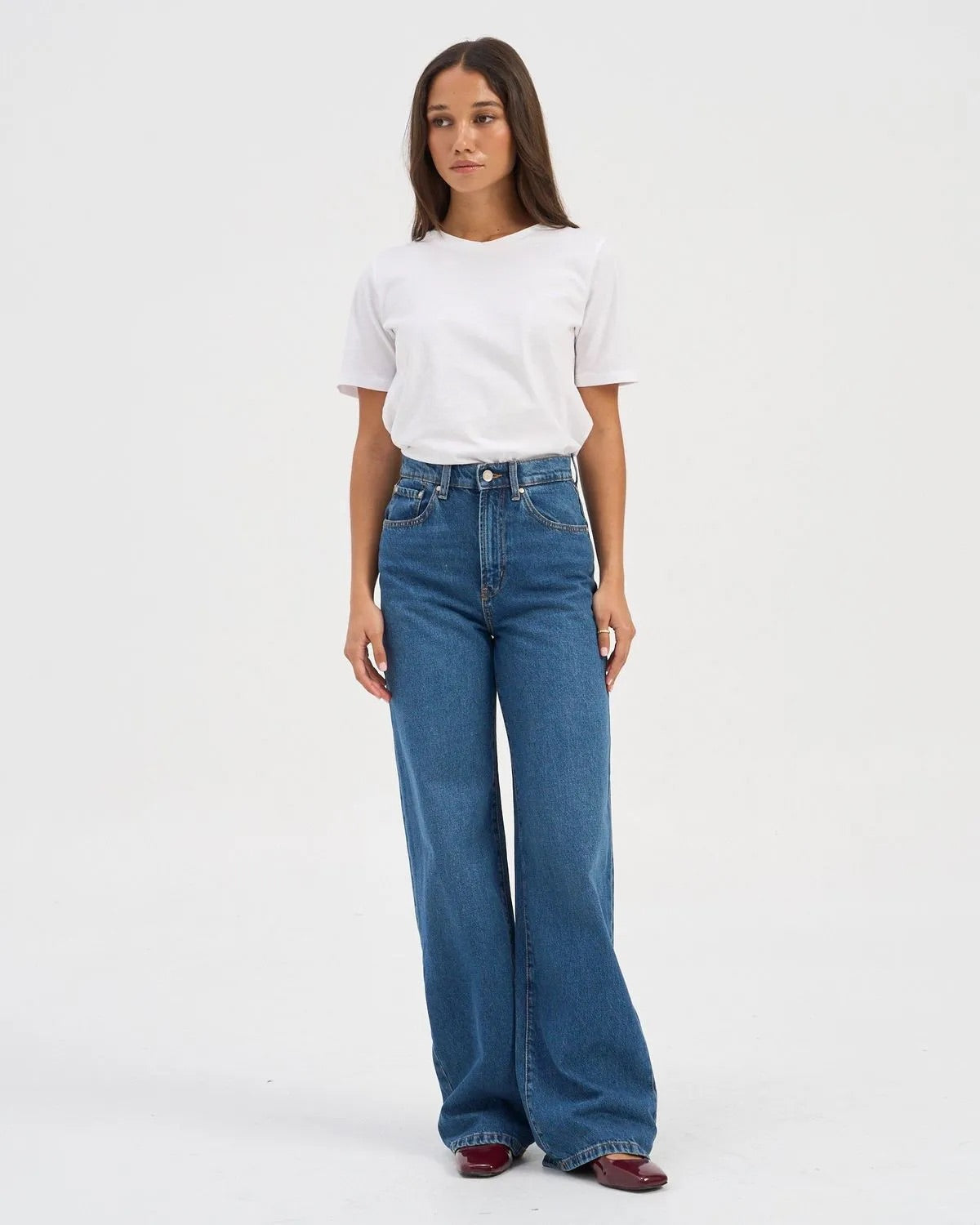 Hope Wide Leg Jeans - Medium Blue Denim
