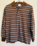 Brown/Blue Stripe Long Sleeve Rugby