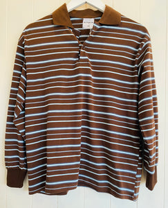 Brown/Blue Stripe Long Sleeve Rugby