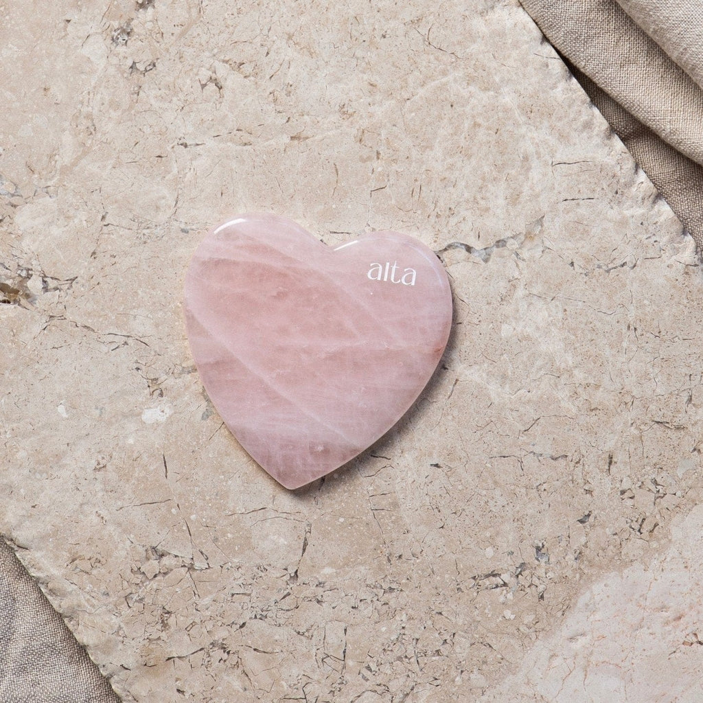 Rose Quartz Sculpted Heart Gua Sha