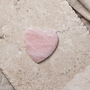 Rose Quartz Sculpted Heart Gua Sha