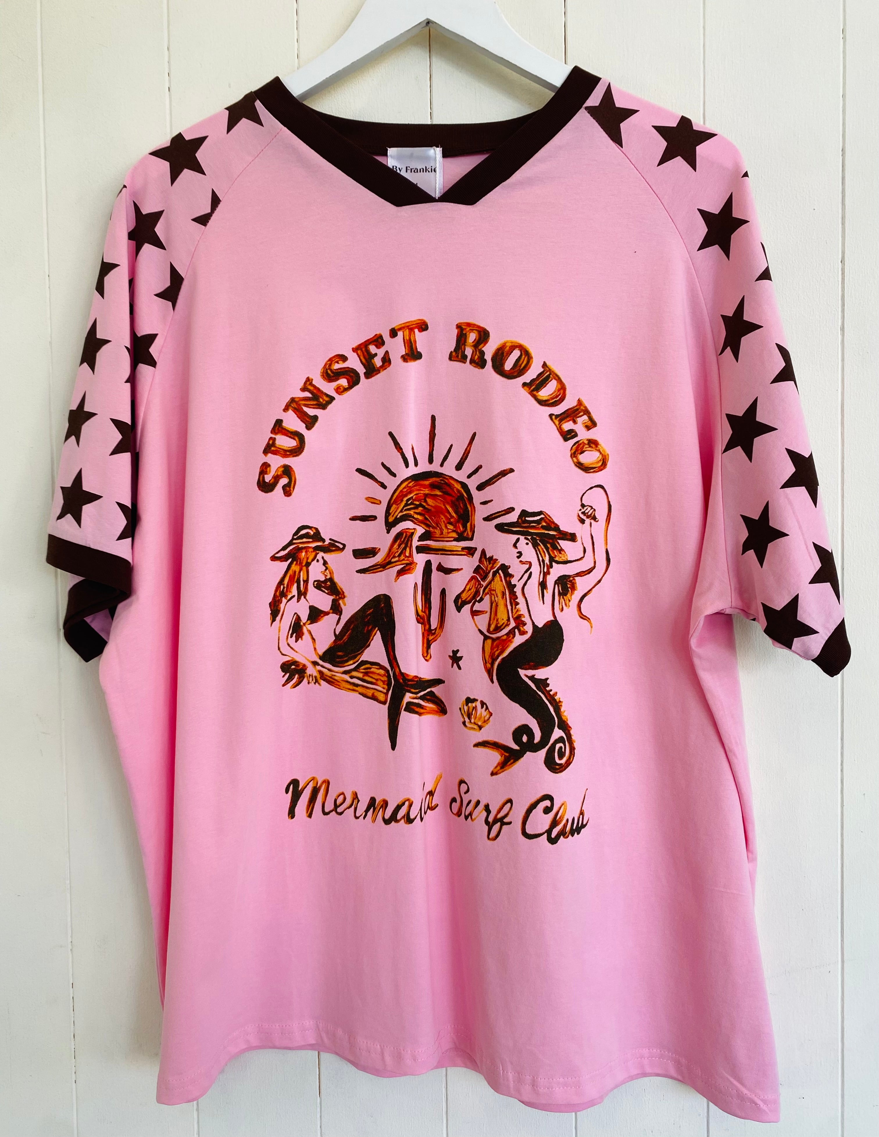 Sunset Rodeo Jersey Tee Pink
