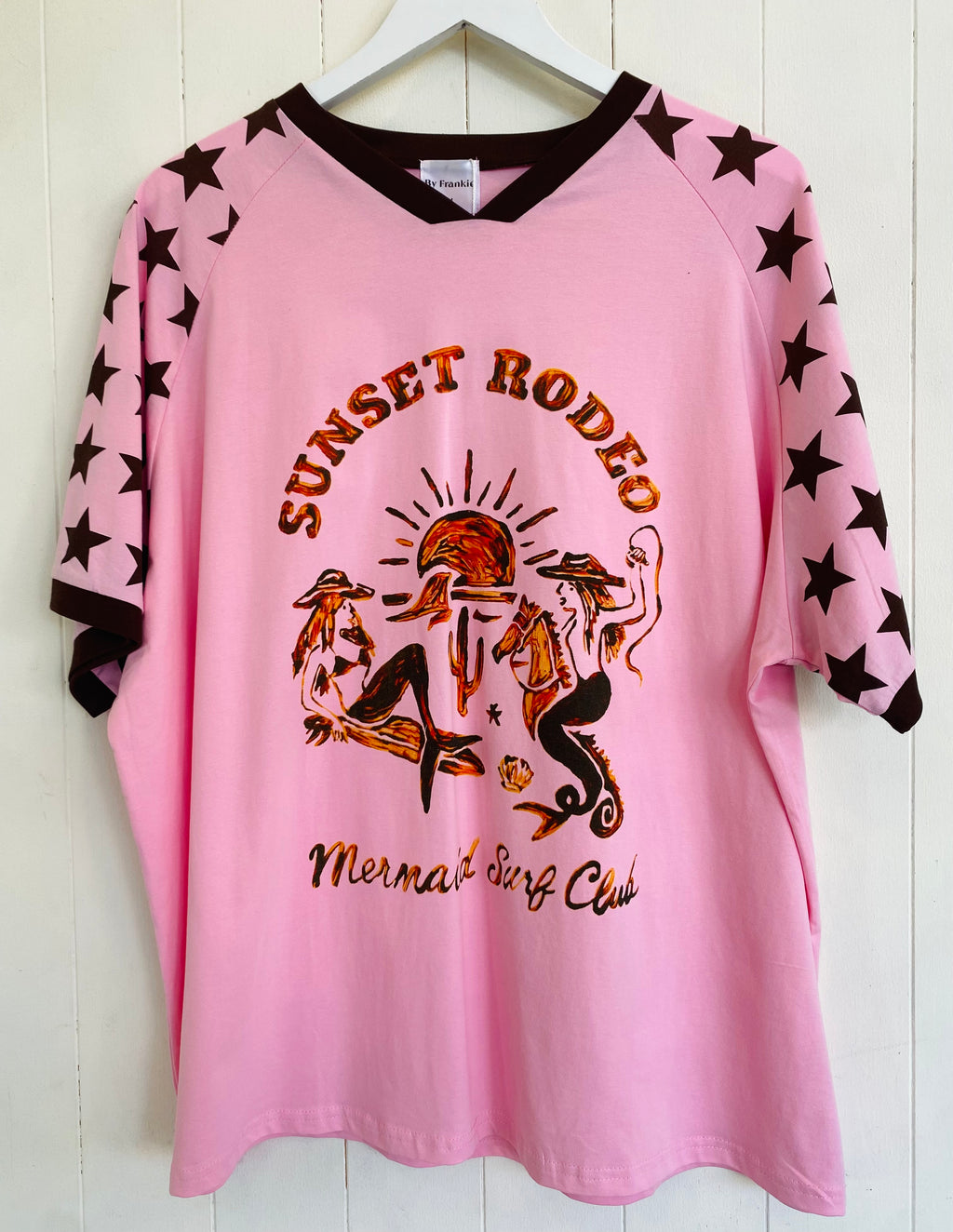 Sunset Rodeo Jersey Tee Pink