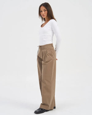 Liana High Waisted Pants - Walnut