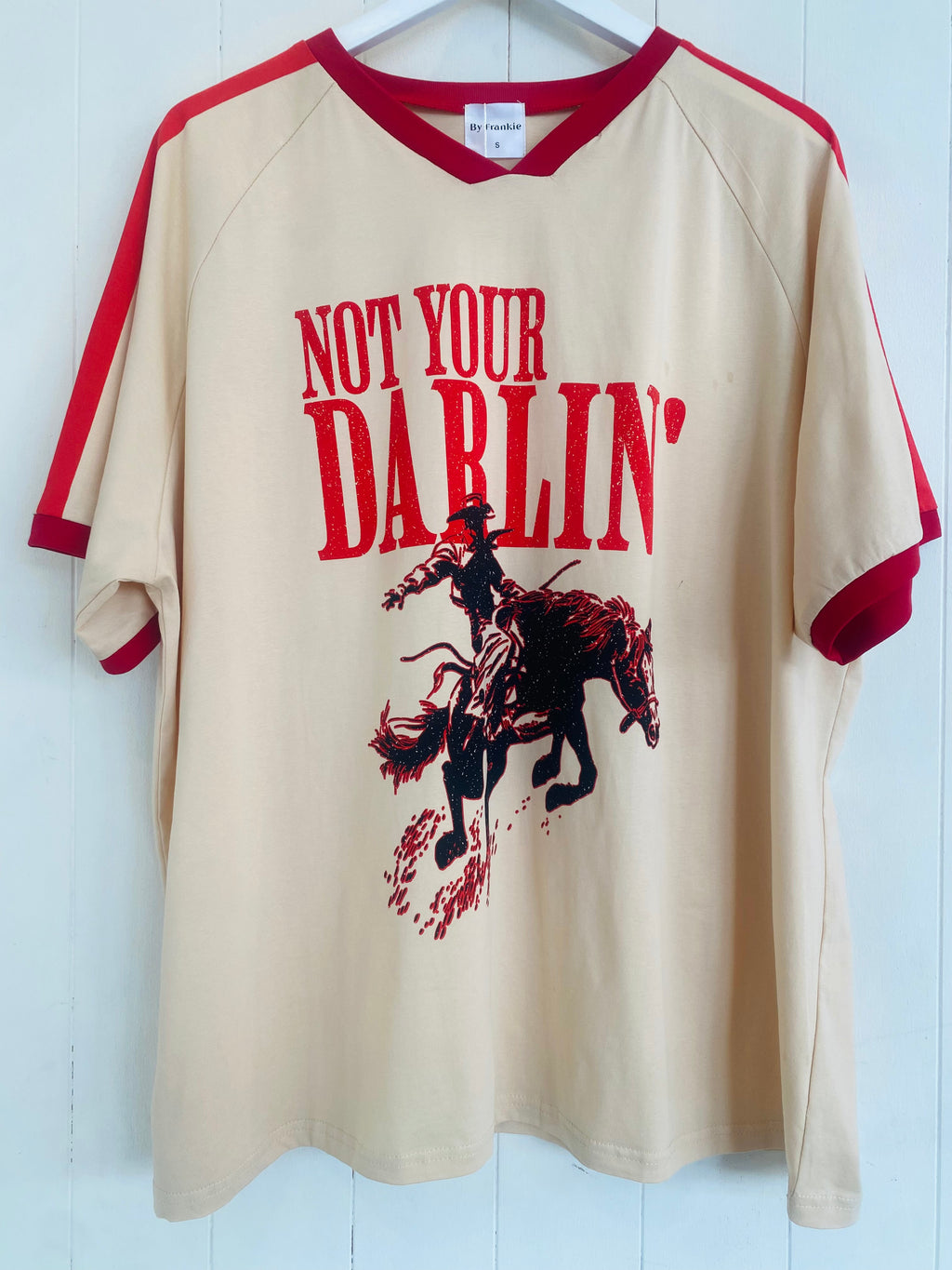 Not Your Darlin Jersey Tee Beige/Red