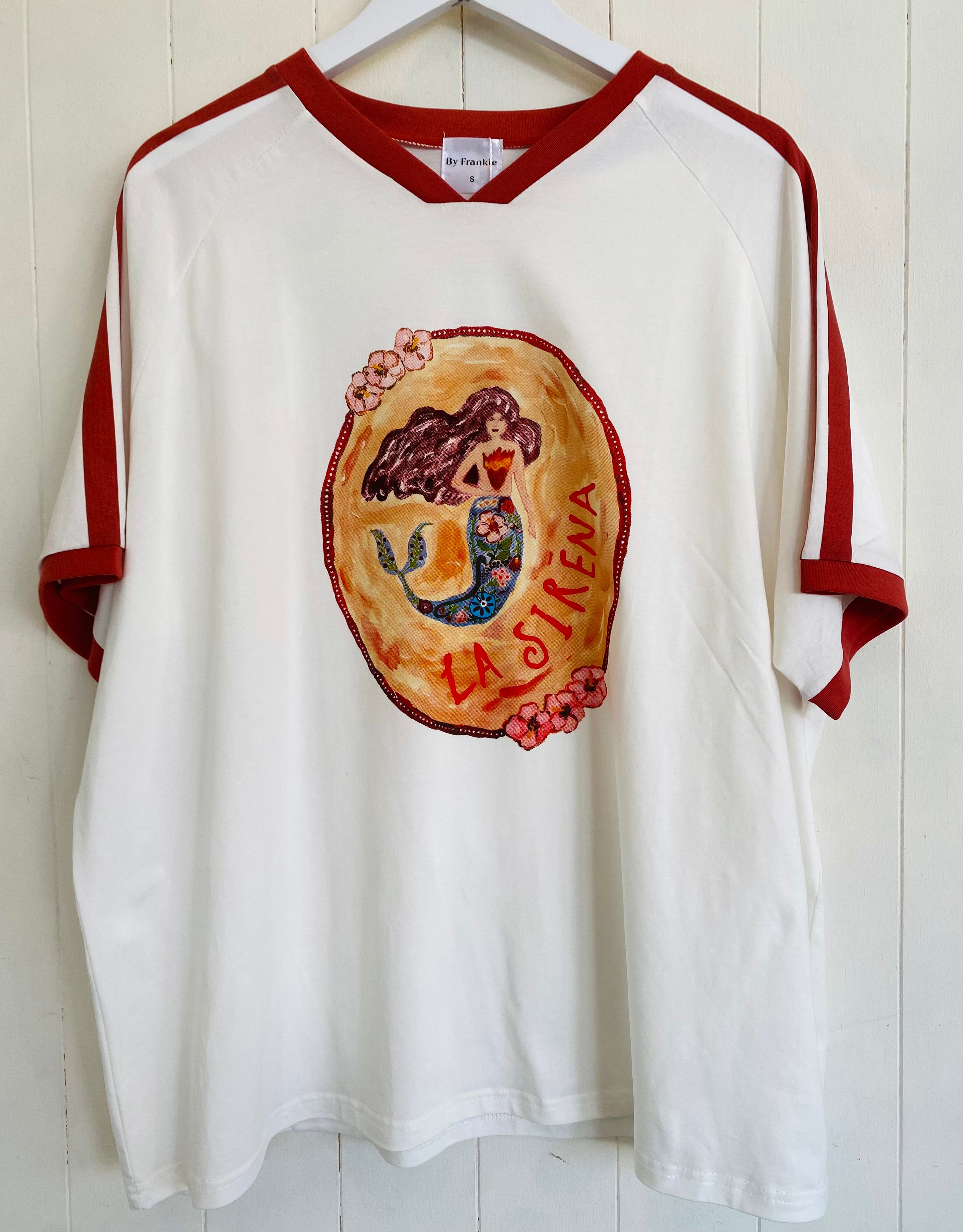 La Sirena Jersey Tee White/Rust