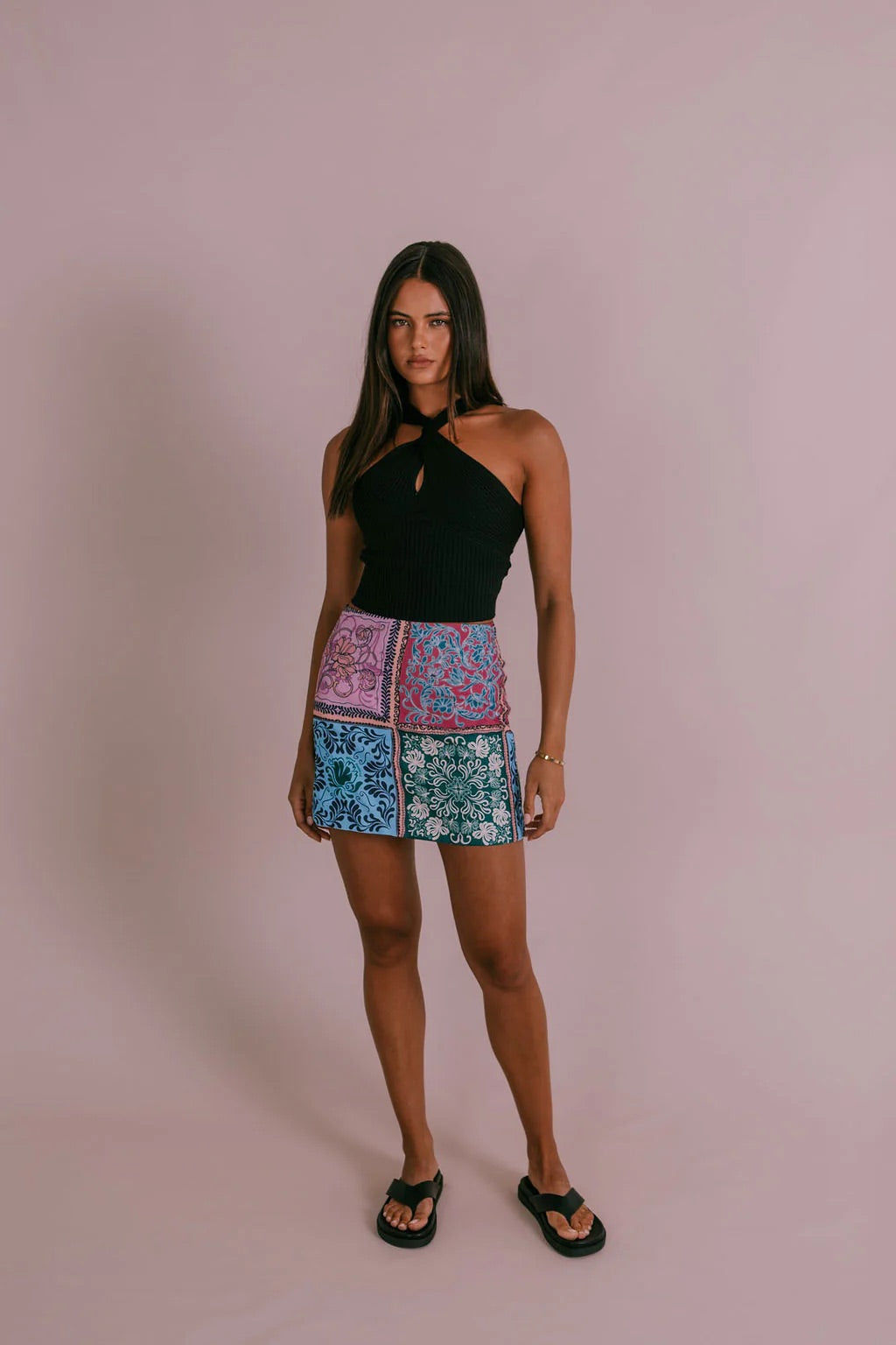 Zella Poet Mini Skirt - Paisley Tile