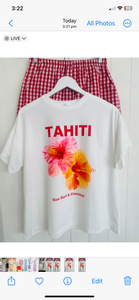 Tahiti T-Shirt/Short Set Red Gingham