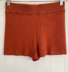 Ribbed Bike Shorts - Rust