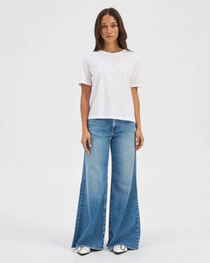 California Wide Leg Jeans - Medium Blue Denim