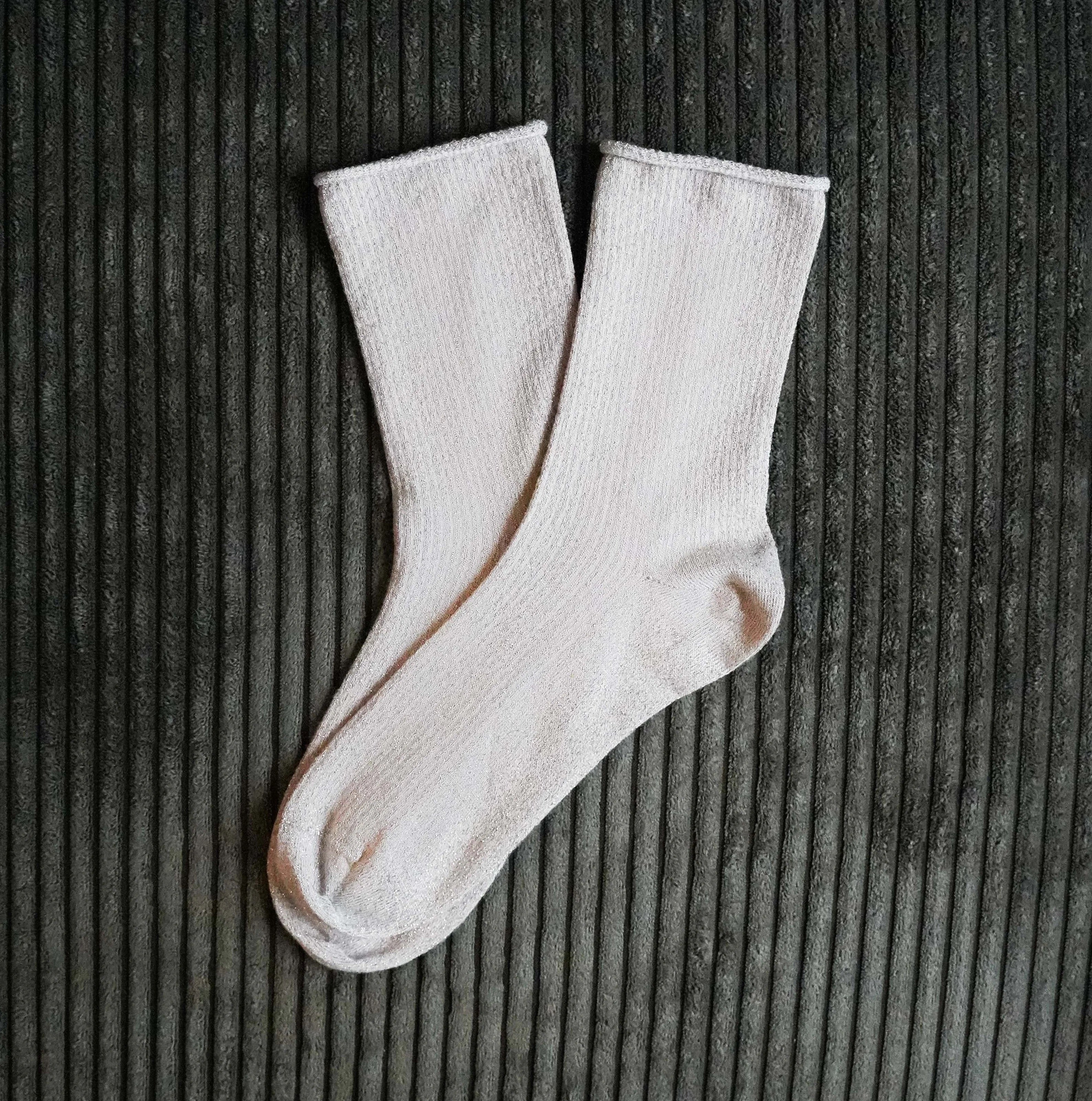KLUE Glitter Lurex Socks - Beige