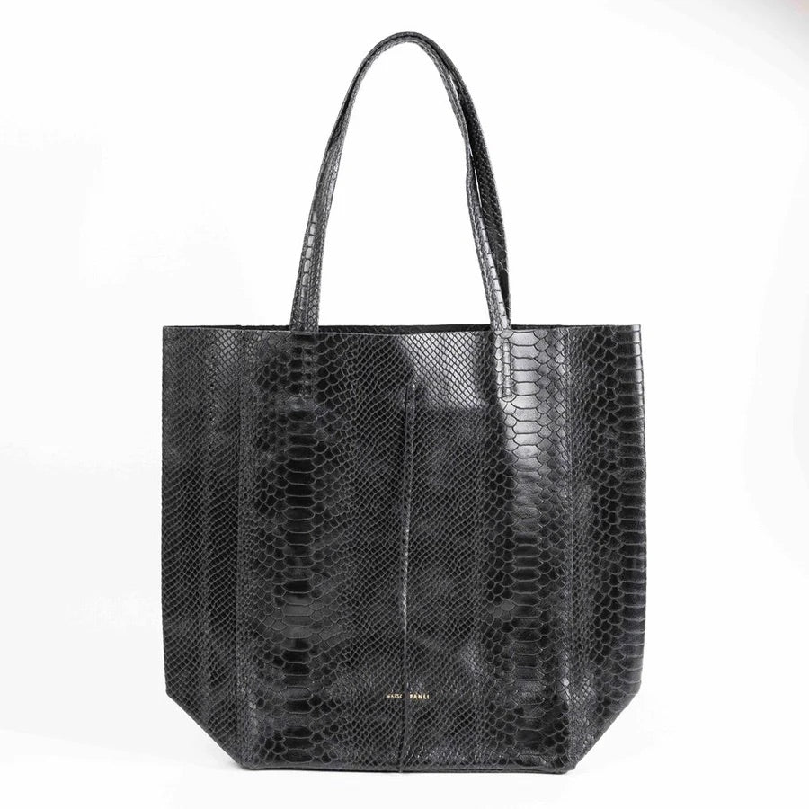 Maison Fanli Large Tote Bag - Black Snake Skin