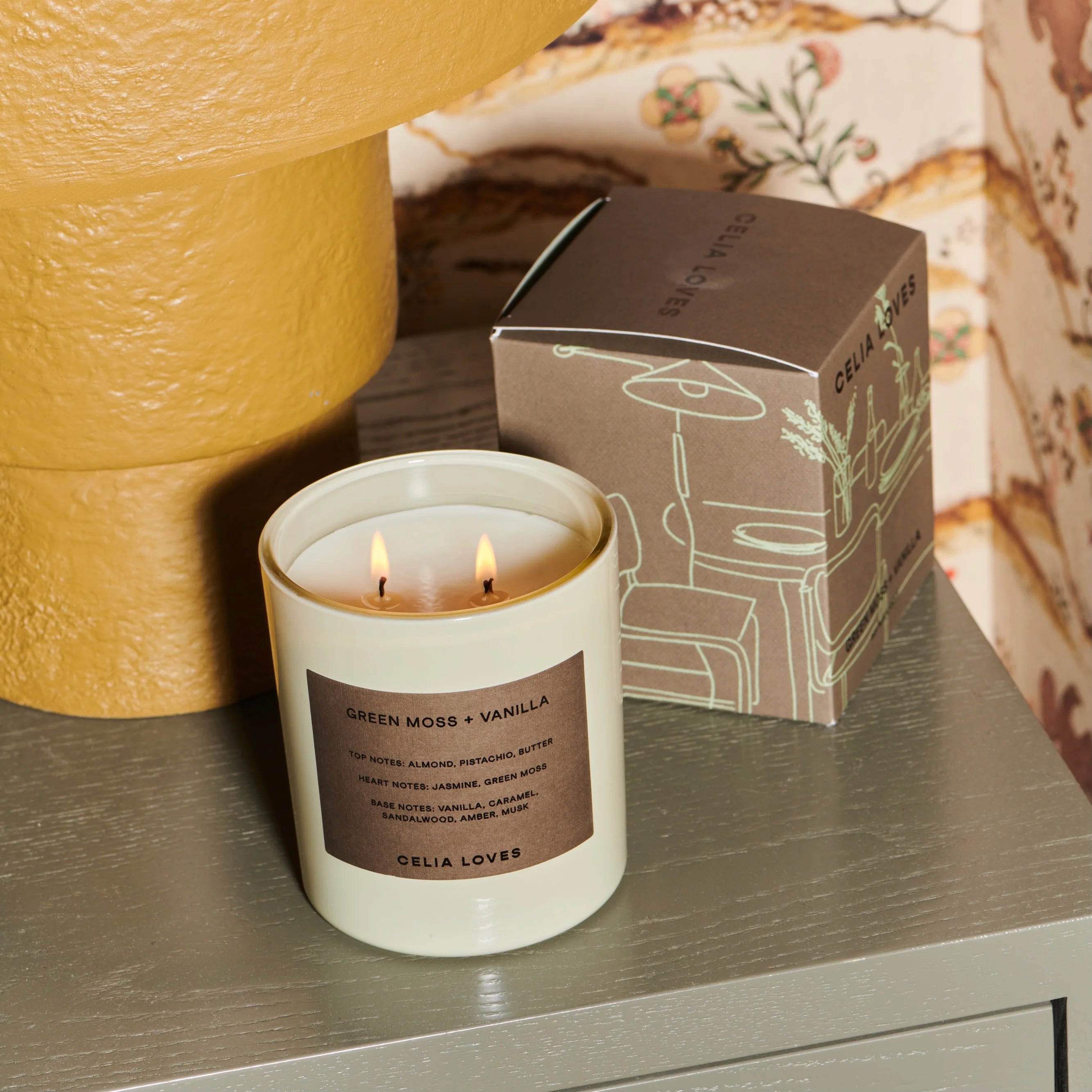 Celia Loves 80hr Candle - Green Moss & Vanilla