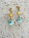 Moon Studs - Adventurine Stars
