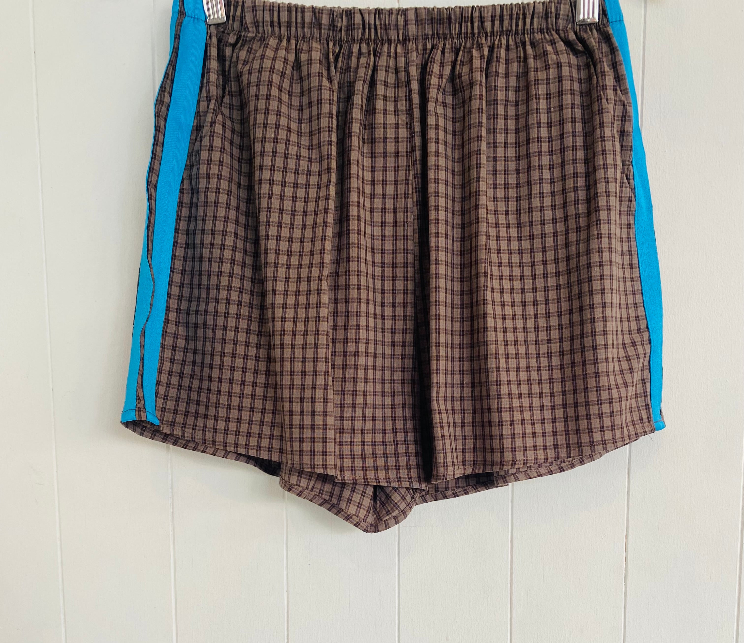 Brown Check Racer Shorts