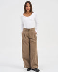 Liana High Waisted Pants - Walnut