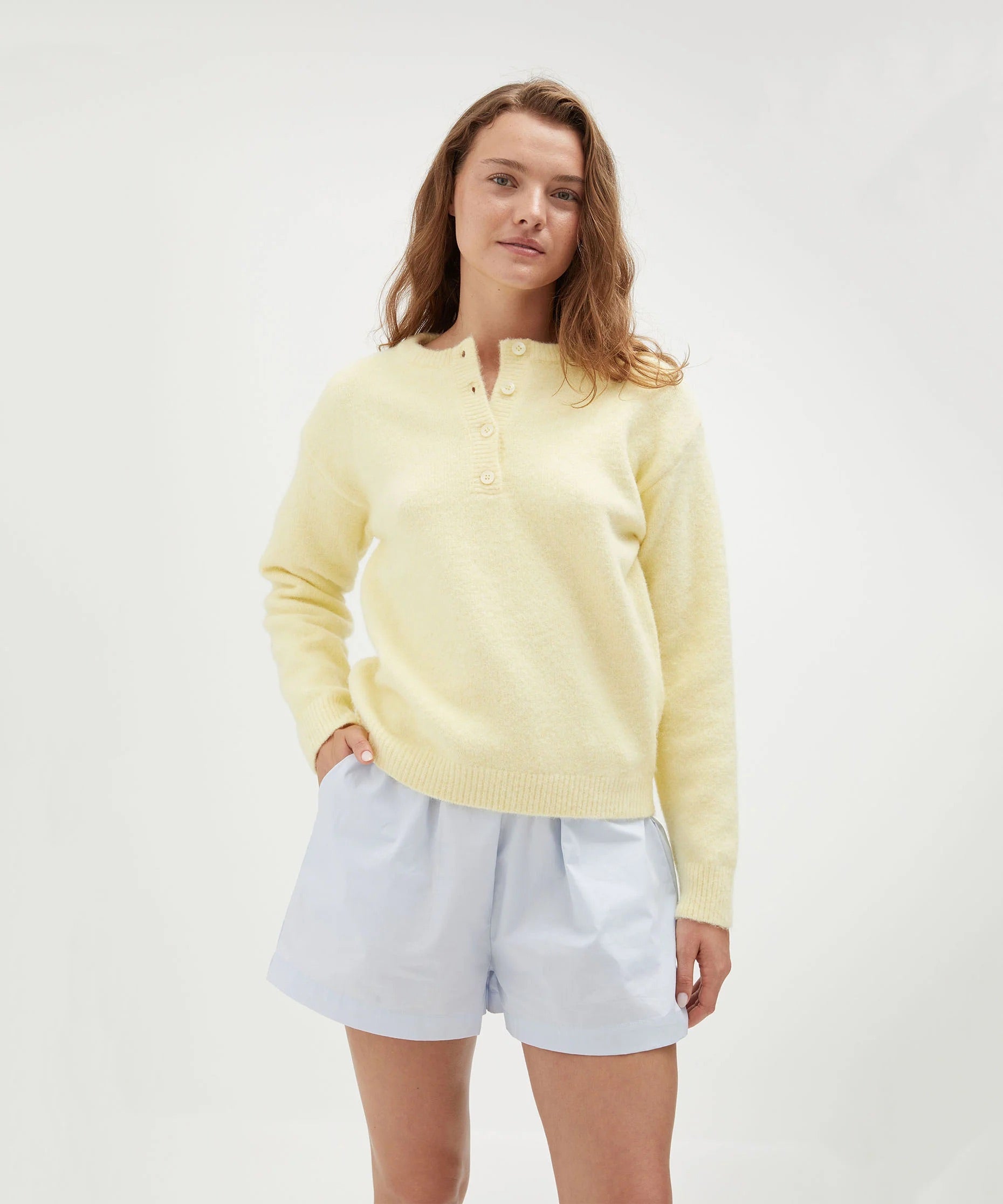 Buttoned Knit - Lemon