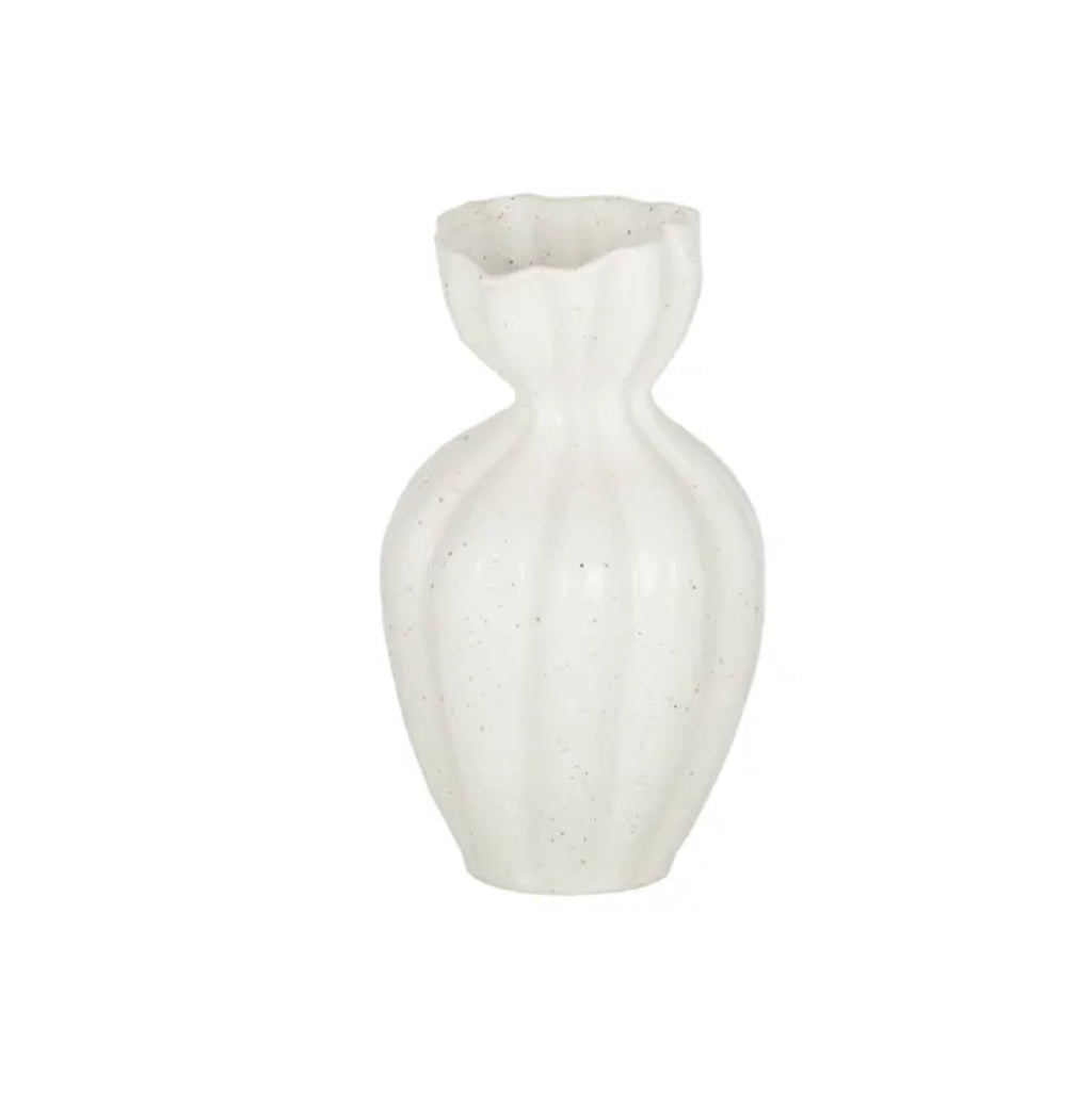 Ripple Ceramic Vase White