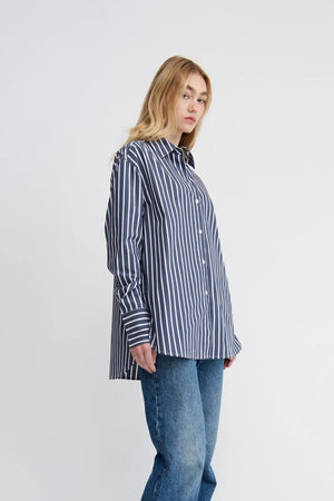 Florence Shirt - Navy/White Stripe