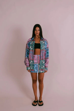 Zella Poet Mini Skirt - Paisley Tile