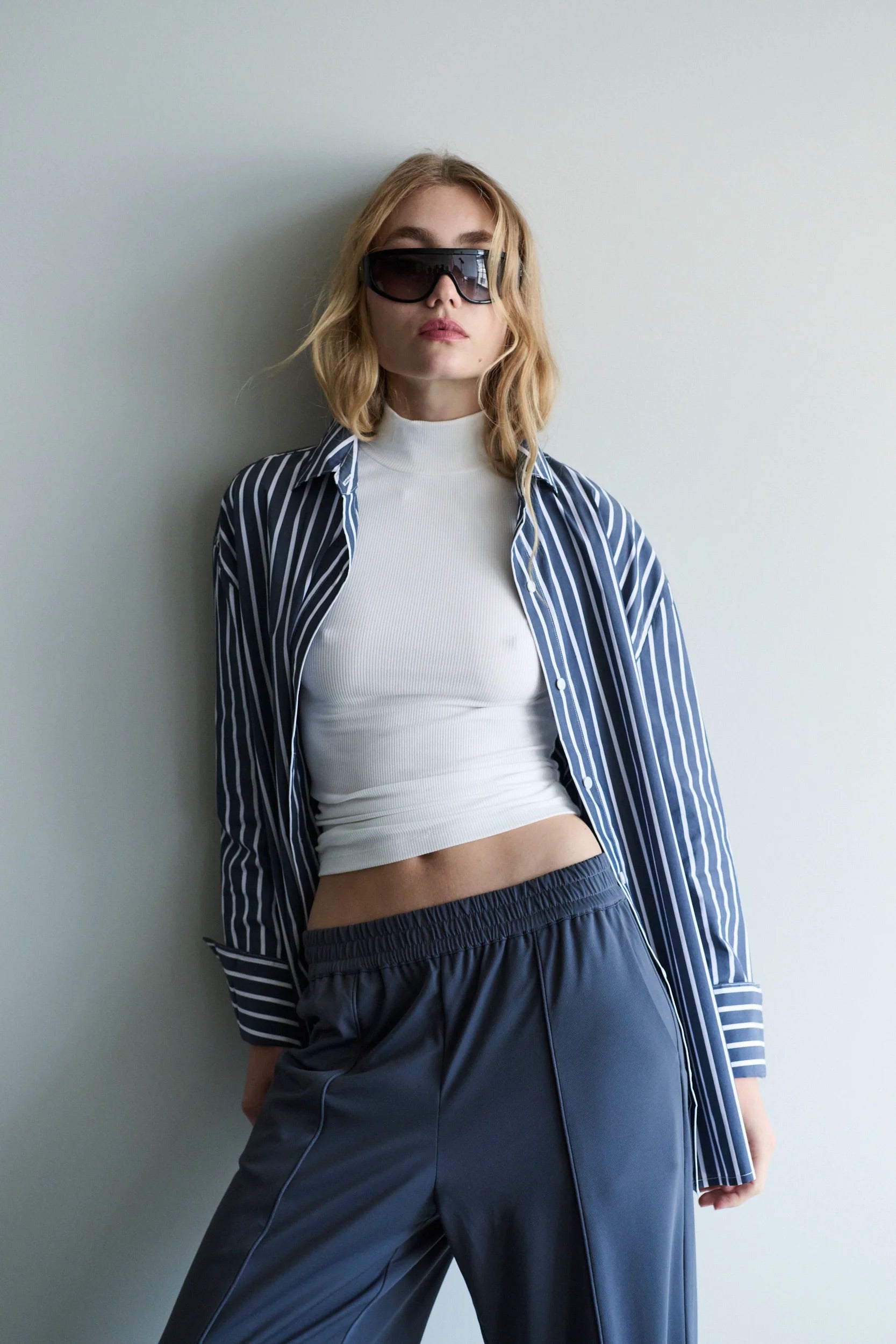 Florence Shirt - Navy/White Stripe