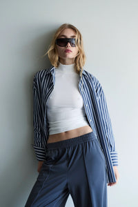 Florence Shirt - Navy/White Stripe