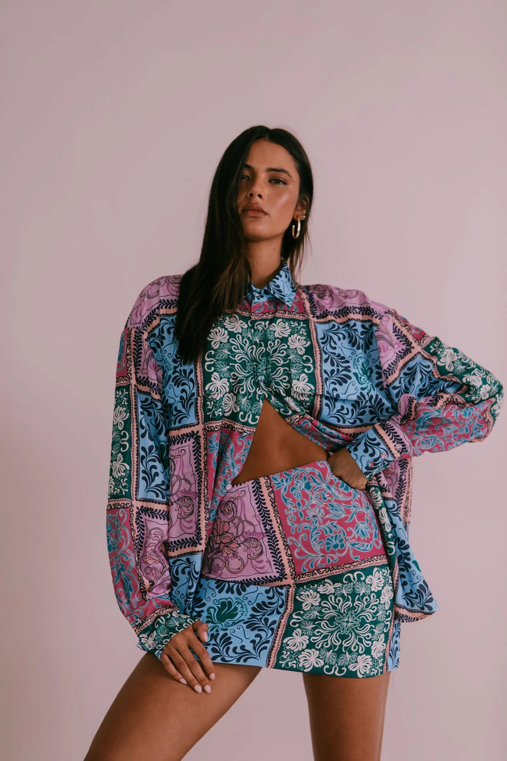 Zella Poet Mini Skirt - Paisley Tile