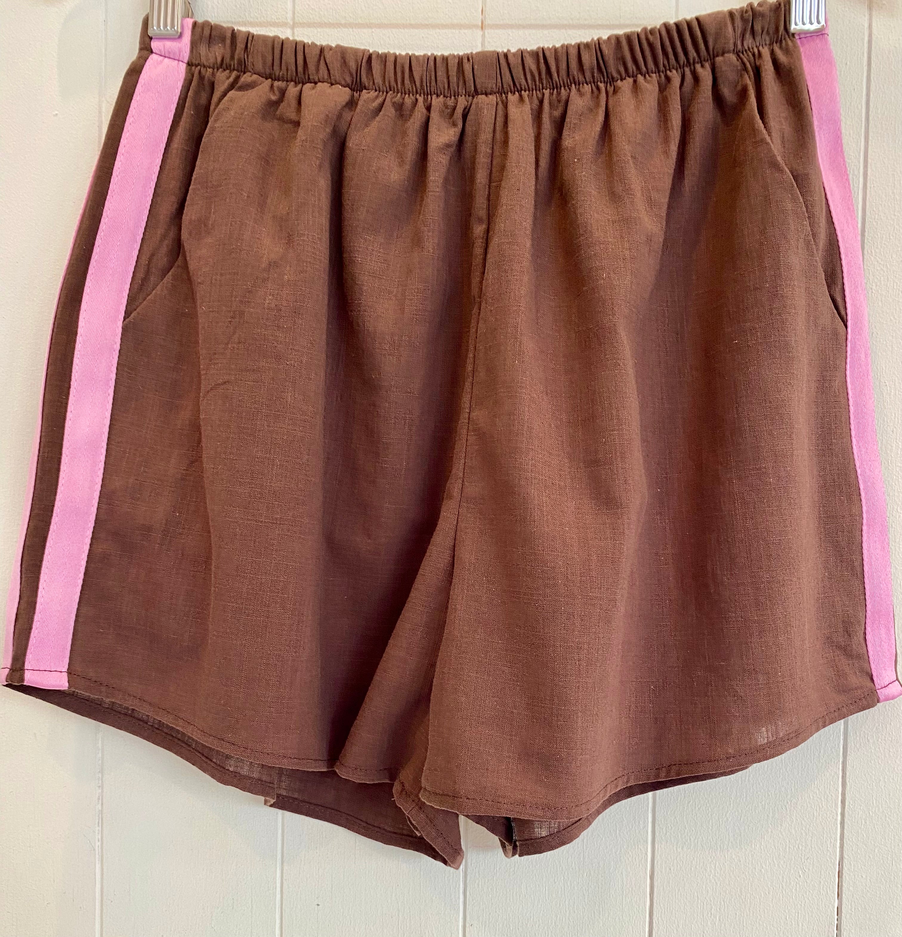 Brown & Pink Racer Shorts