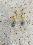 Moon Studs - Labrodite Flower