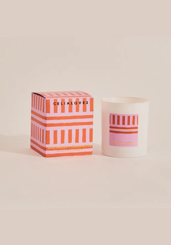 Celia Loves 80hr Candle - Blue Amber & Cedarwood