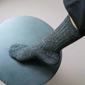 KLUE Silk & Wool Dust Star Socks - Black