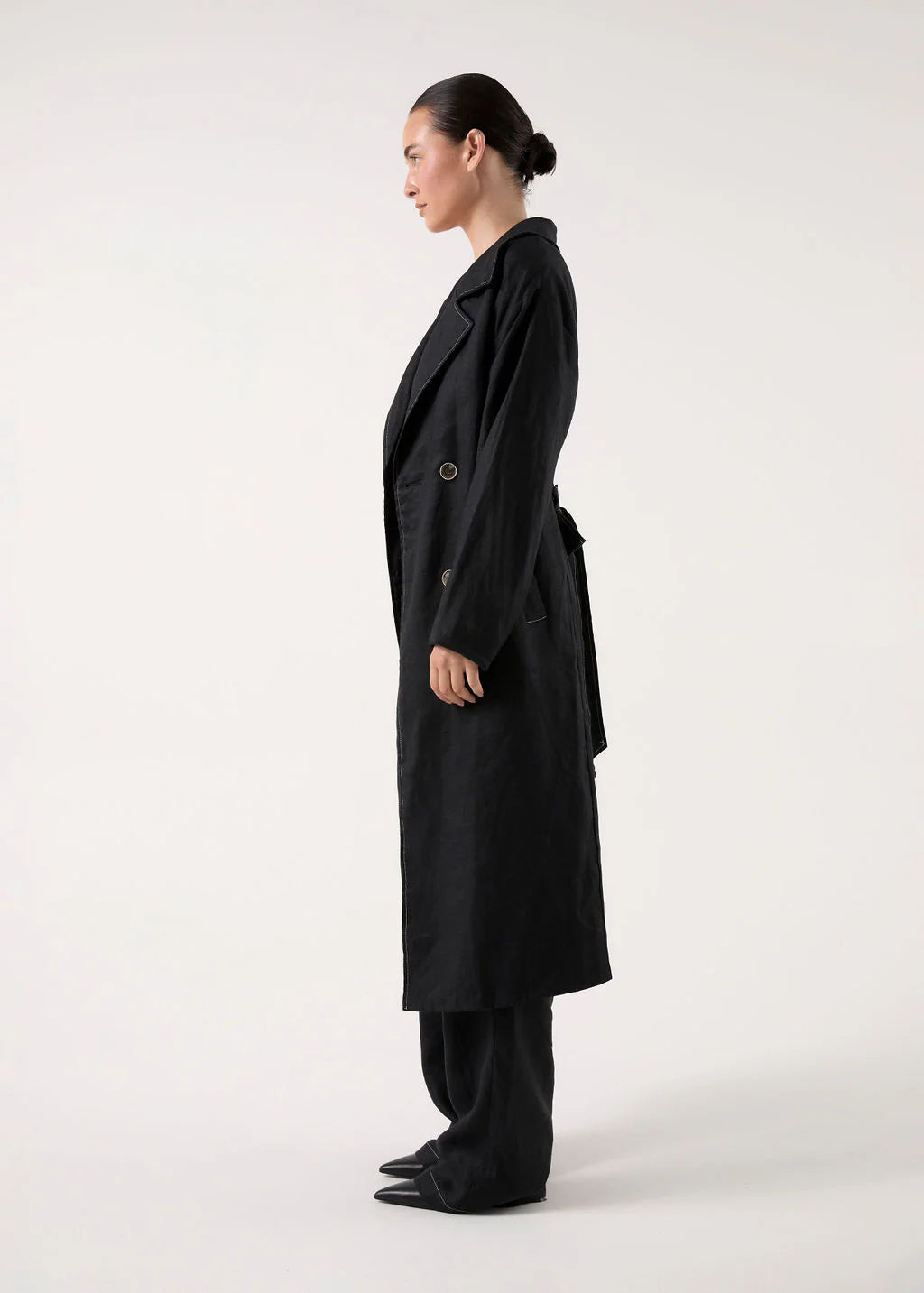 Bisk The Label Avalon Contrast Stitch Trench