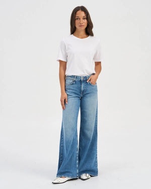 California Wide Leg Jeans - Medium Blue Denim