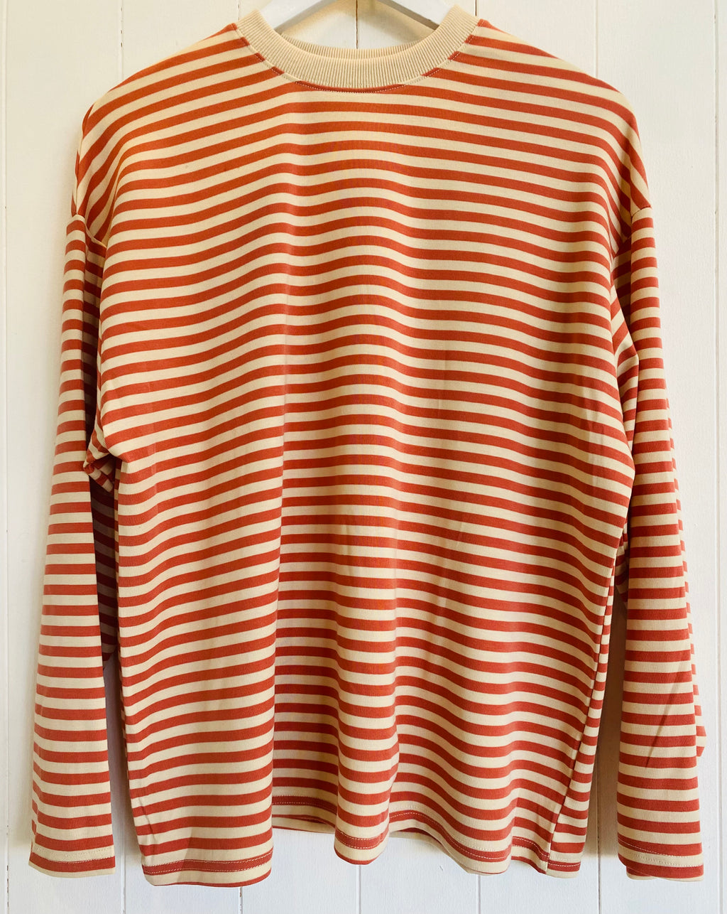 Peach/Beige Stripe Long Sleeve T-Shirt
