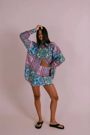Zella Poet Mini Skirt - Paisley Tile