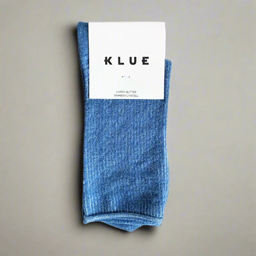 KLUE Glitter Lurex Socks - Mineral Blue