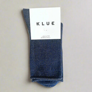 KLUE Glitter Lurex Socks - Navy Blue