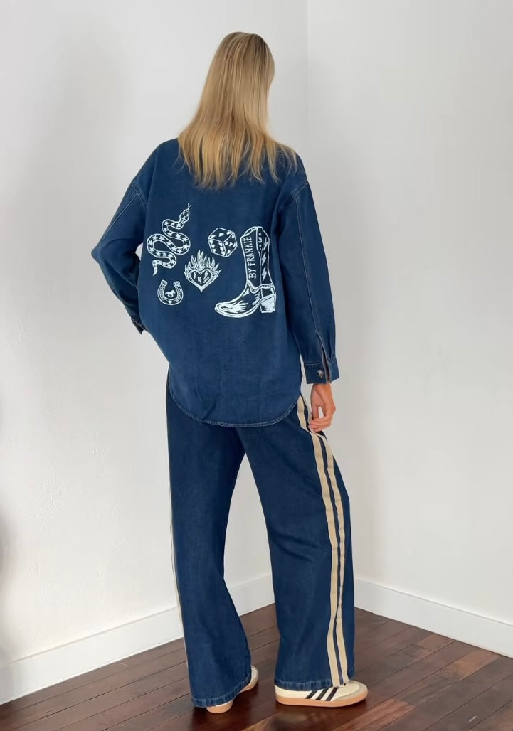 Dark Denim Cowboy Shacket