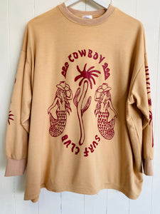 Cowboy Surf Club Long Sleeve T-Shirt Beige