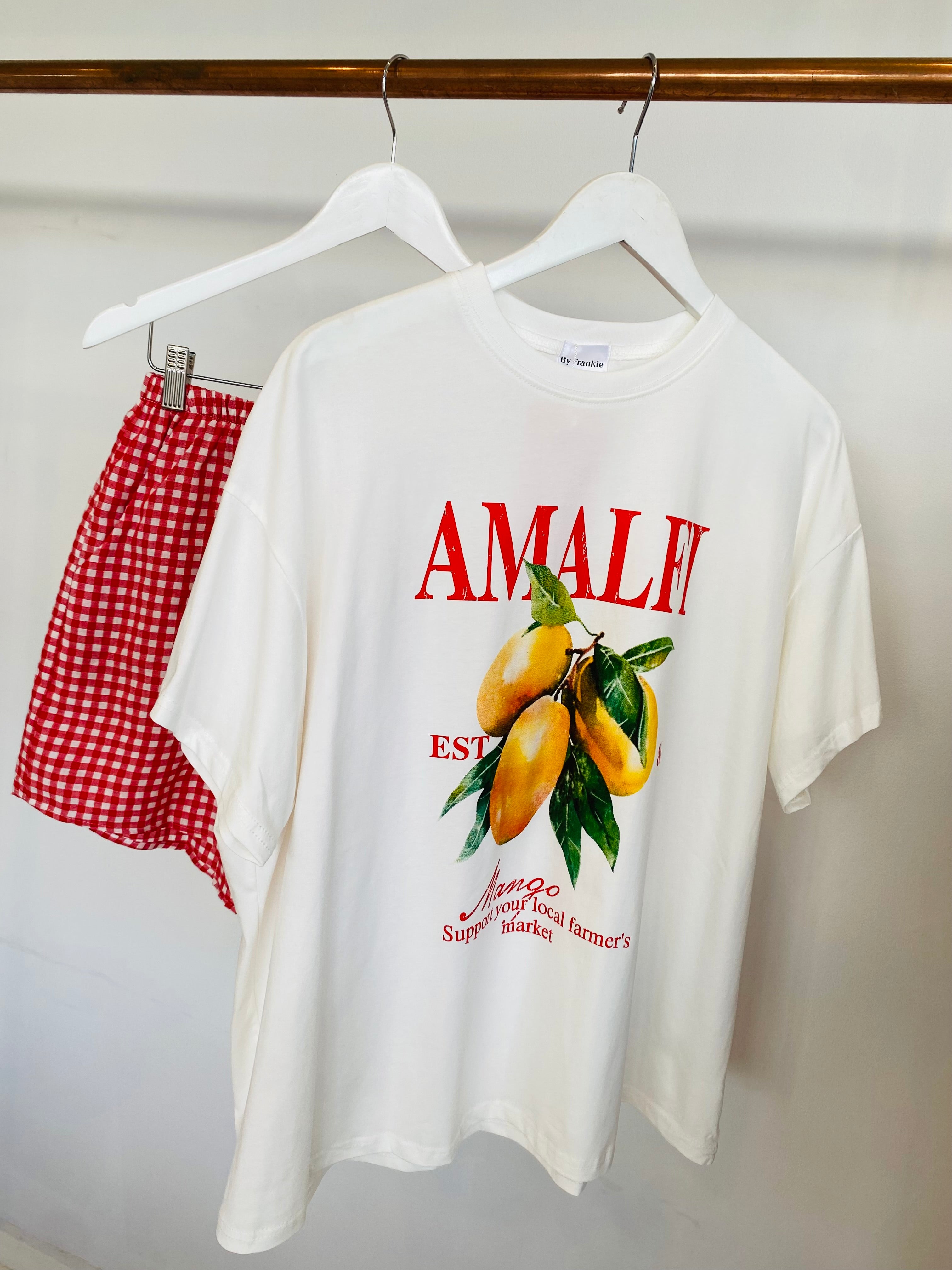 Amalfi Mango Gingham T-Shirt/Short Set