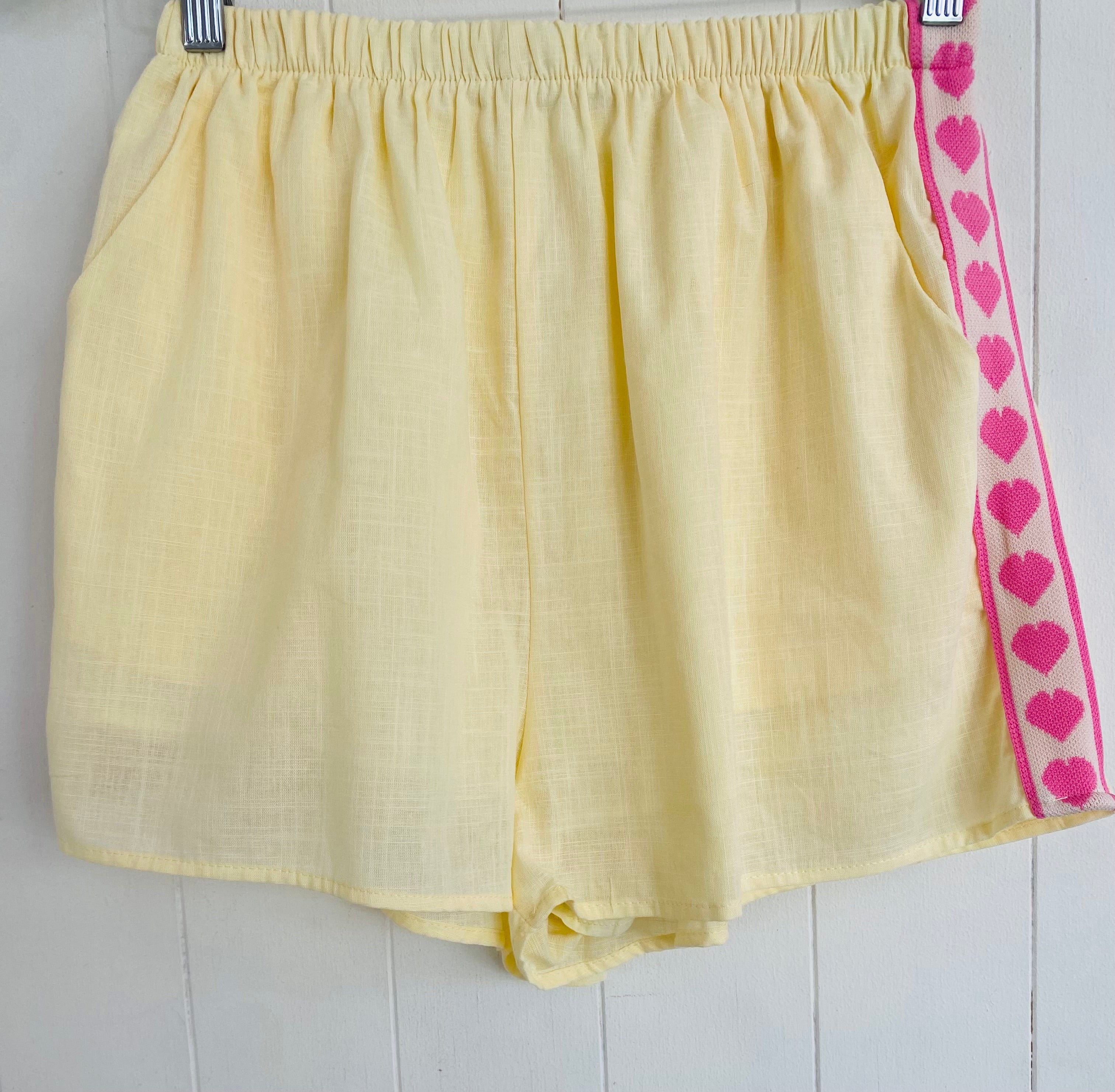 Lemon With Pink Heart Shorts