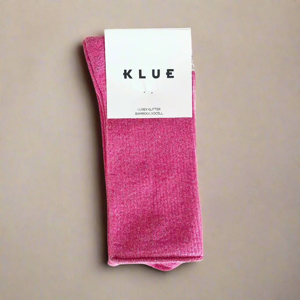 KLUE Glitter Lurex Socks - Fuchsia Pink