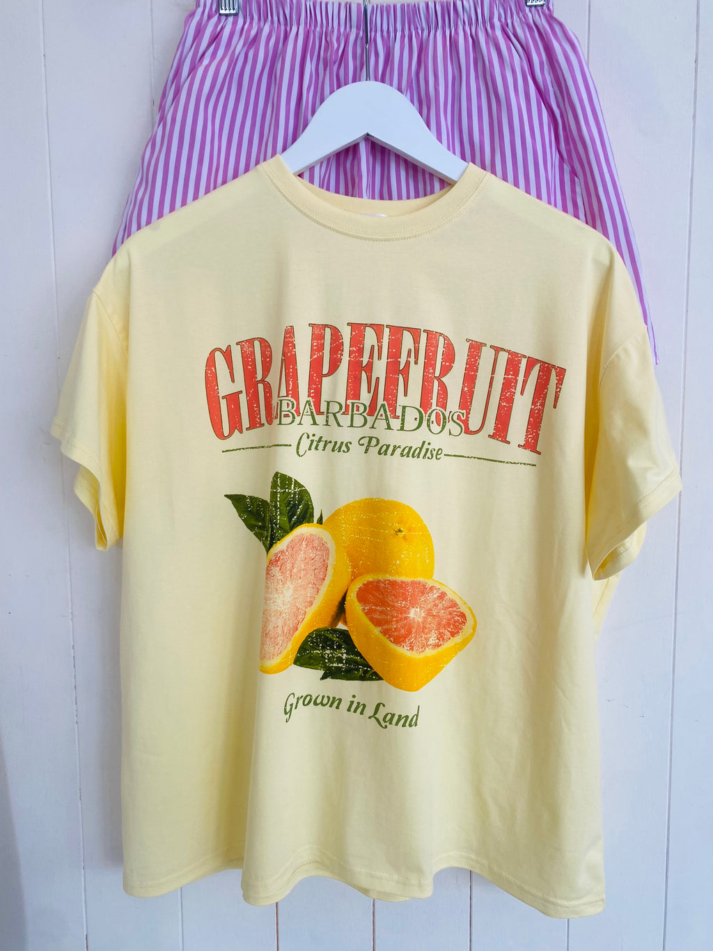 Grapefruit Barbados Gingham T-Shirt/Short Set