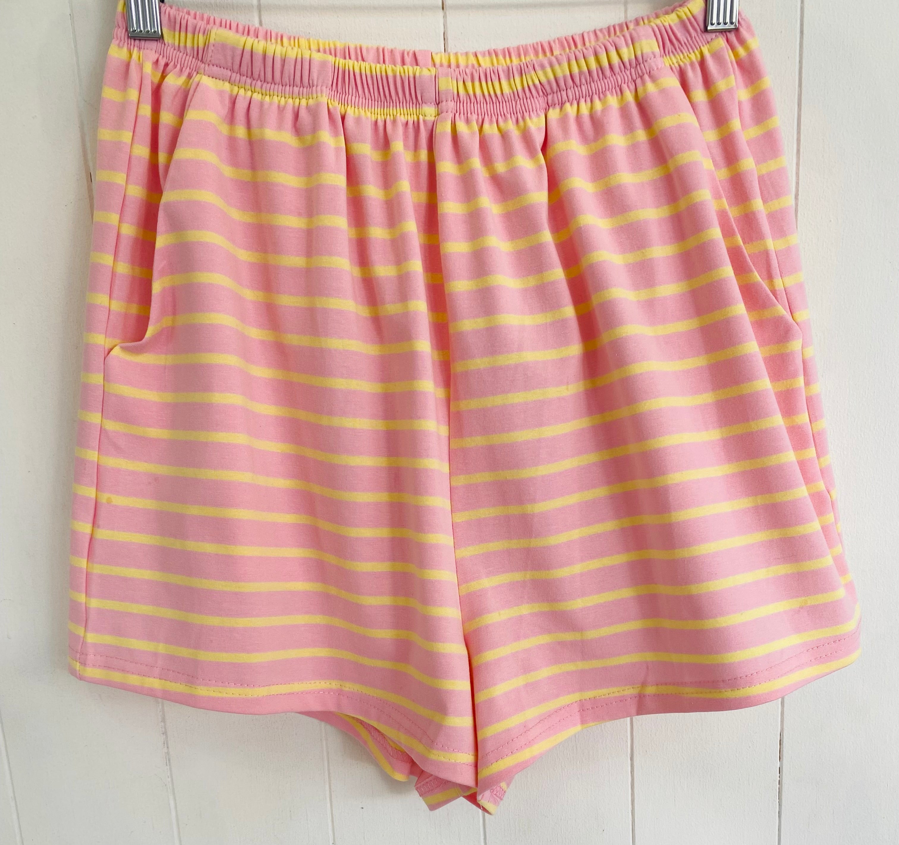 Pink & Yellow Stripe Shorts