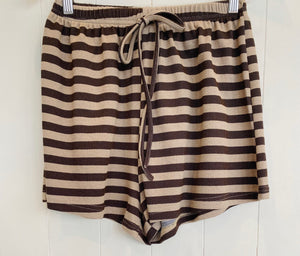 Waffle Knit Set Brown Stripe