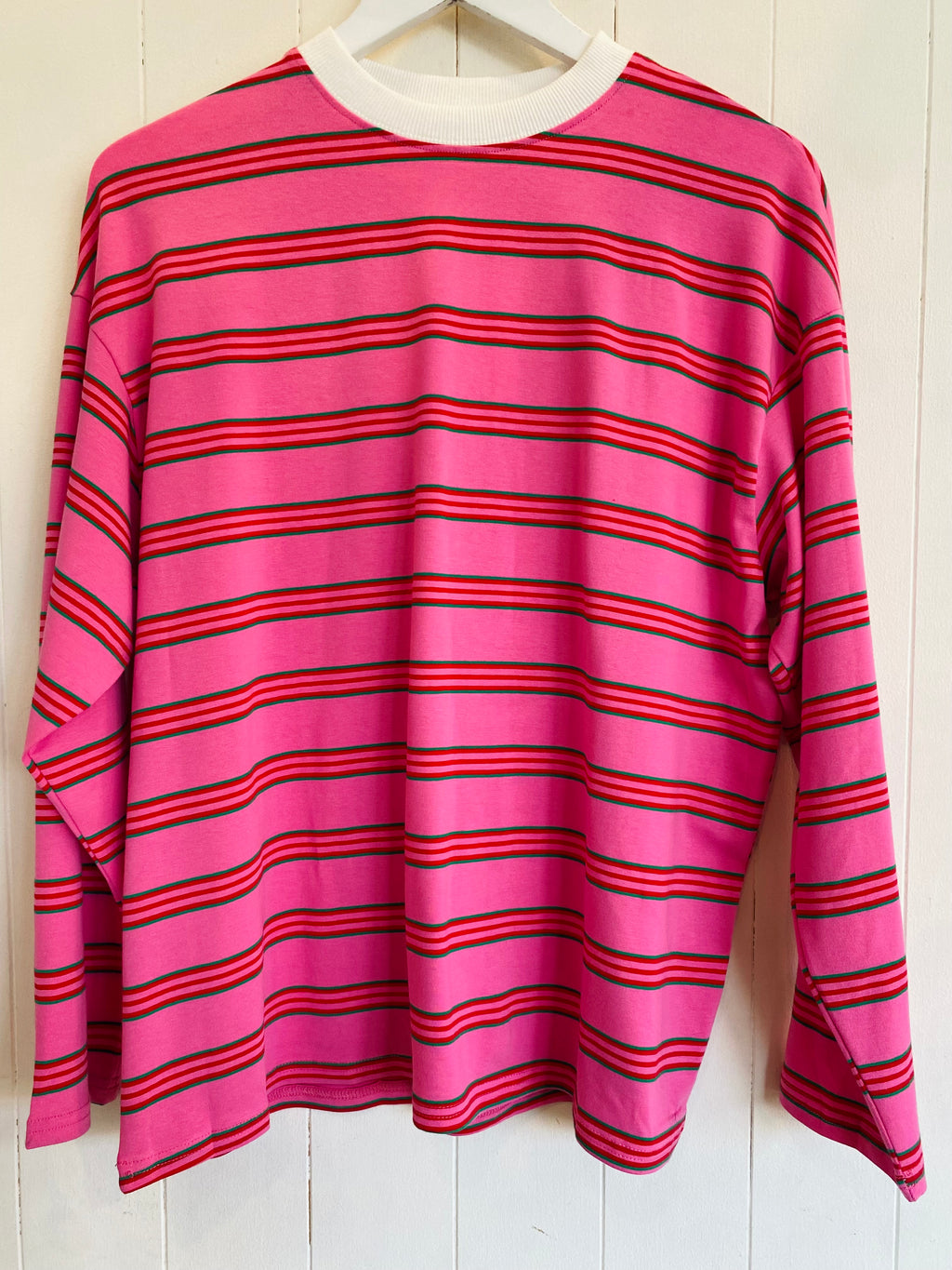 Pink/Red/Green Stripe Long Sleeve Jersey