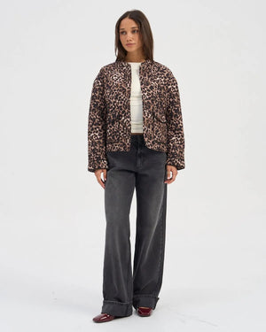Hallie Quilted Jacket - Leopard