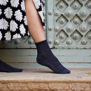 KLUE Glitter Lurex Socks - Navy Blue
