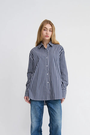 Florence Shirt - Navy/White Stripe