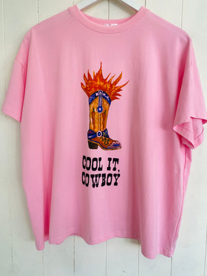 Cool It Cowboy Pink T-Shirt/Short Set Blue Racer